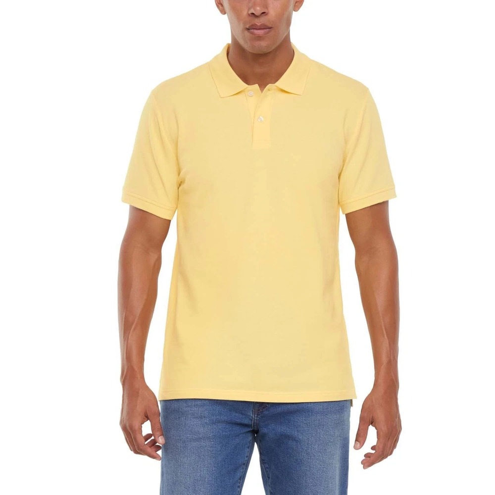 Gap Men's Lightweight & Breathable Waffle-Like Textured Pique Polo Yellow XXL